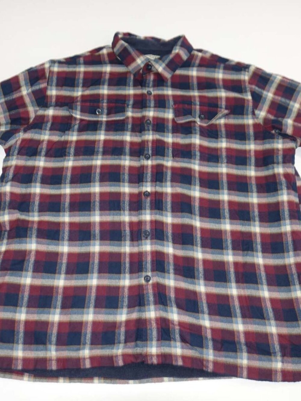 L.L. Bean Men's Fleece Lined Heavy Flannel Shirt Size XXL 100% Cotton Plaid 2XL
